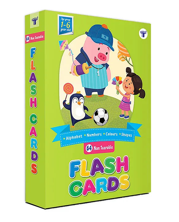 Flash cards 64 Non Tearable (Alphabet, Numbers, colour, shape)