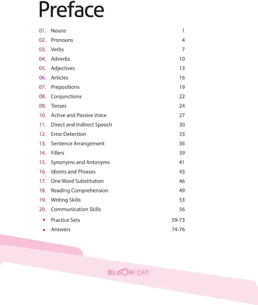 BLOOM CAP ENGLISH OLYMPIAD CLASS 8