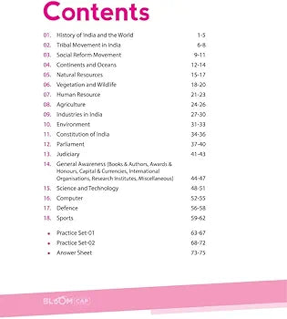 BLOOM CAP GENERAL KNOWLEDGE CLASS 8