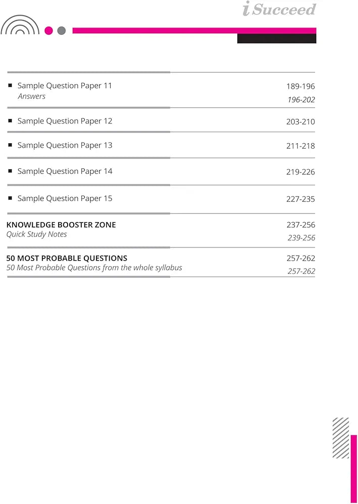 Arihant i Succeed 15 Sample Question Papers for English Core Class 12th | As per latest CBSE Sample Paper issued on 5 Sept. 2024 | 50% CBQs in each paper | Detailed Answers for each question | Fully Solved Latest CBSE Sample Paper For Exam 2025