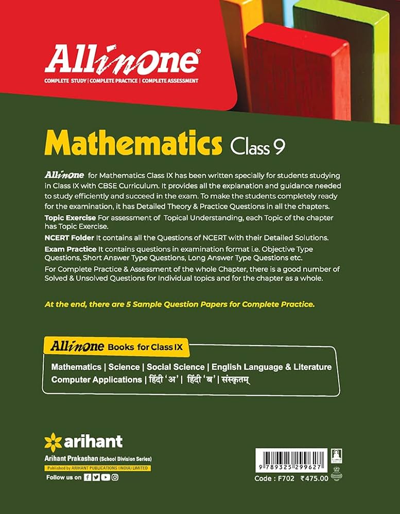 ARIHANT ALL-IN-ONE CBSE MATHEMATICS 2021-22 CLASS 9