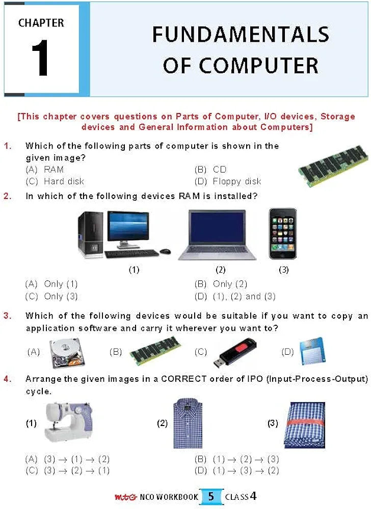 MTG National Cyber Olympiad (NCO) Workbook for Class 4 - Quick Recap, MCQs, Previous Years Solved Paper and Achievers Section - SOF NCO Olympiad Preparation Books For 2023-2024 Exam