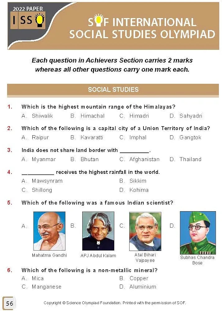 MTG International Social Studies Olympiad (ISSO) Workbook for Class 4 - Chapterwise MCQs, Previous Years Solved Paper & Achievers Section - ISSO Olympiad Books For 2023-2024 Exam