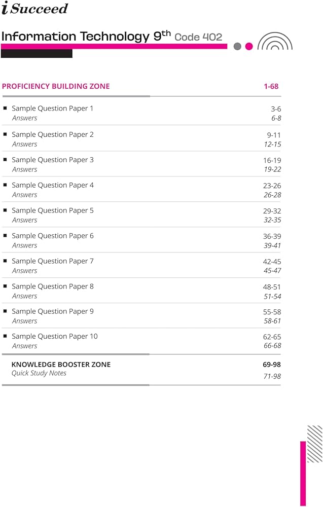 Arihant i Succeed 10 Sample Question Papers for Information Technology Class 9th | As per latest CBSE Sample Paper issued on 5 Sept. 2024|50% CBQs in each paper | Detailed Answers | Fully Solved Latest CBSE Sample Paper For Exam 2025