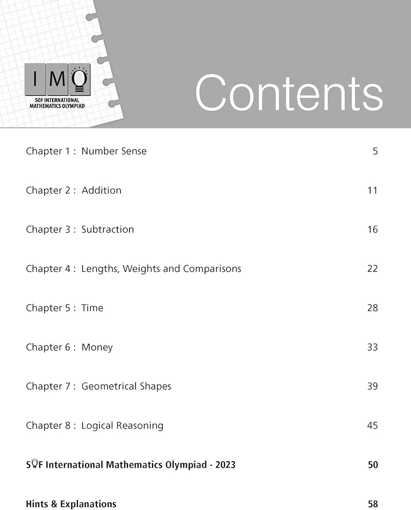 MTG International Mathematics Olympiad (IMO) Workbook for Class 1 - MCQs, Previous Years Solved Paper and Achievers Section - SOF Olympiad Preparation Books For 2024-2025 Exam
28 March 2024 k