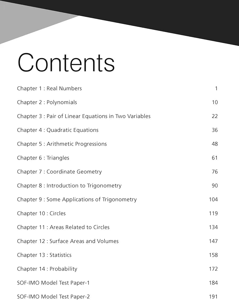 MTG Olympiad Prep-Guide Class 10 Mathematics (IMO) - Detailed Theory, Self Test with IMO Chapterwise Previous Year Question Paper For SOF 2024-25 Exam