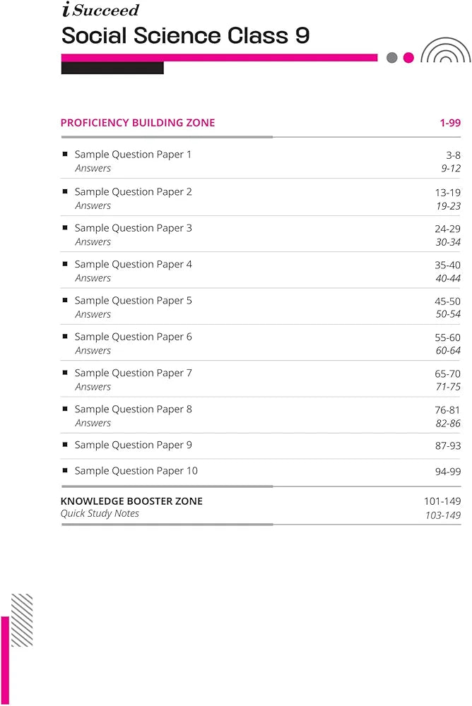 Arihant i Succeed 10 Sample Question Papers for Social Science Class 9th | As per latest CBSE Sample Paper issued on 5 Sept. 2024 | 50% CBQs in each paper|Detailed Answers | Fully Solved Latest CBSE Sample Paper For Exam 2025