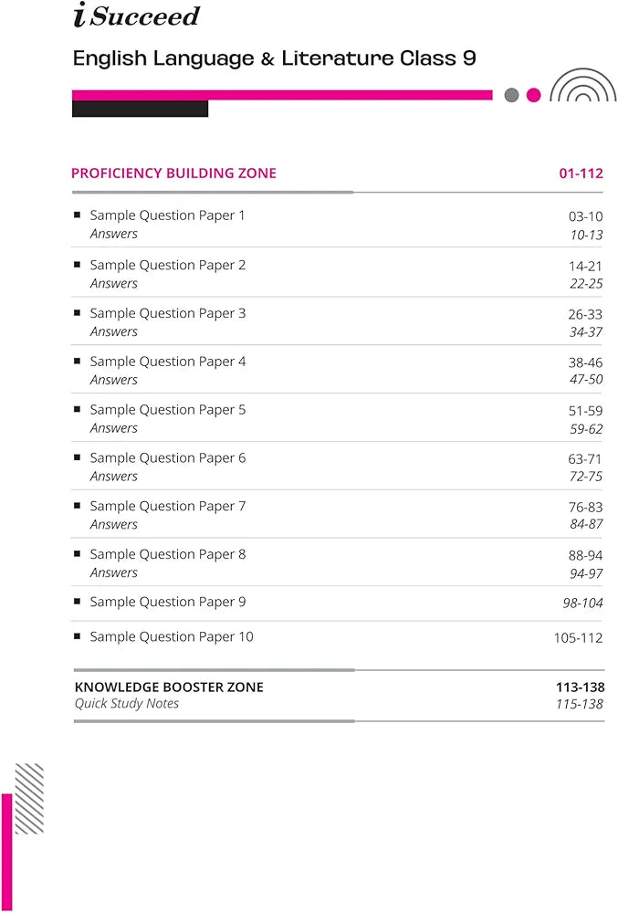 Arihant i Succeed 10 Sample Question Papers for English Language & Literature Class 9th | As per latest CBSE Sample Paper issued on 5 Sept. 2024 | 50% CBQs in each paper |Detailed Answers | Fully Solved Latest CBSE Sample Paper For Exam 2025
