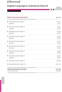 Arihant i Succeed 10 Sample Question Papers for English Language & Literature Class 9th | As per latest CBSE Sample Paper issued on 5 Sept. 2024 | 50% CBQs in each paper |Detailed Answers | Fully Solved Latest CBSE Sample Paper For Exam 2025