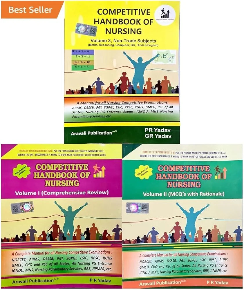 PR Yadav - Competitive Handbook of Nursing - Vol 1 + 2 + 3 | Set of 3 Books |