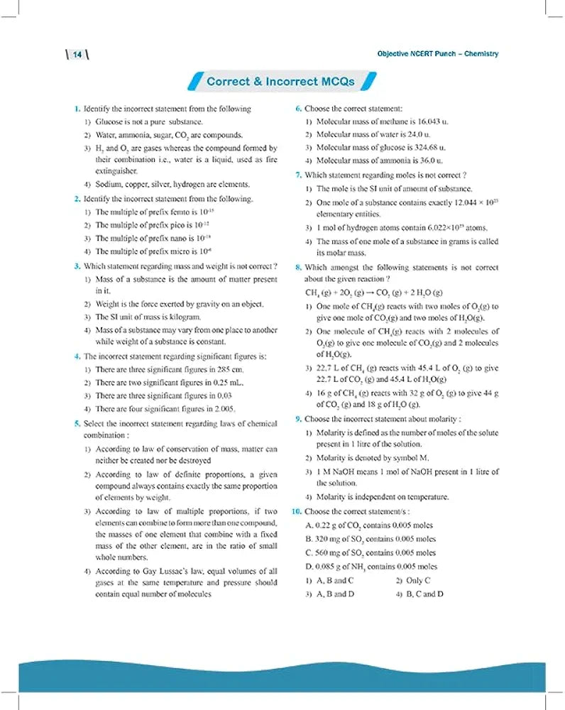 PW Objective NCERT Punch Chemistry for Competitive Exams (NEET | JEE | CUET) | Includes A&R and Statement Type Questions Edition 2023-2024