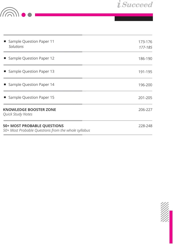 Arihant i Succeed 15 Sample Question Papers for Mathematics Class 12th | As per latest CBSE Sample Paper issued on 5 Sept. 2024 | 50% CBQs in each paper | Detailed Answers with Step Marking | Fully Solved Latest CBSE Sample Paper For Exam 2025