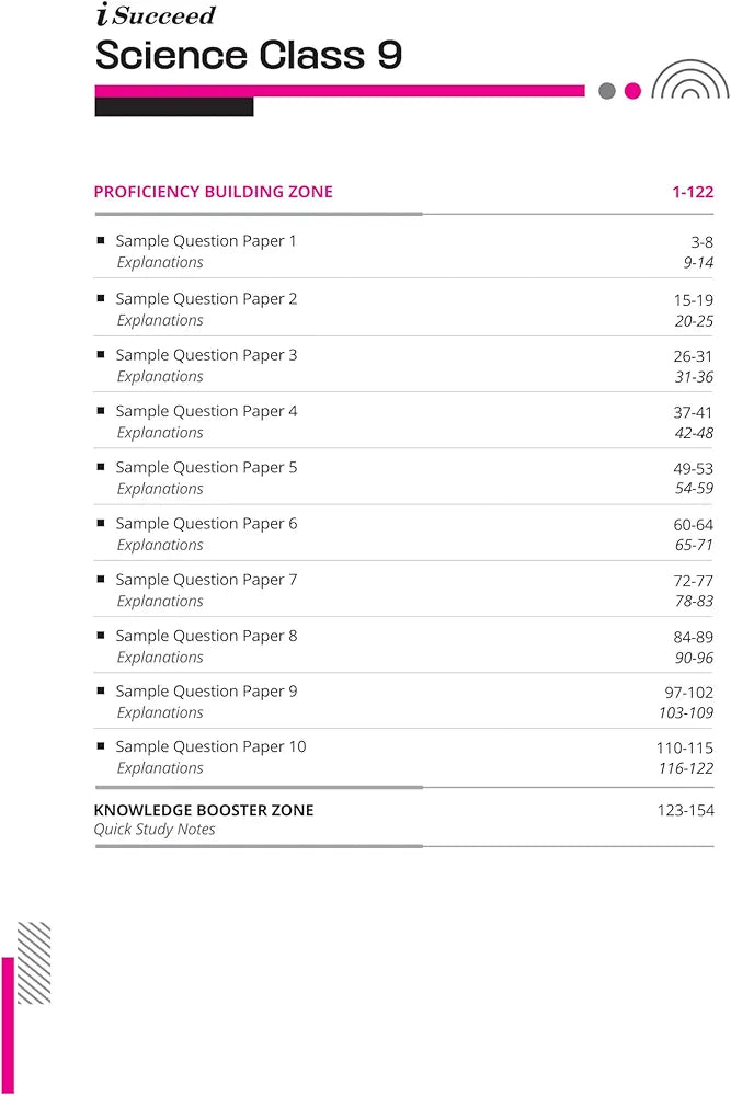 Arihant i Succeed 10 Sample Question Papers for Science Class 9th | As per latest CBSE Sample Paper issued on 5 Sept. 2024 | 50% CBQs in each paper | Detailed Explanations with Step Marking | Fully Solved Latest CBSE Sample Paper For Exam 2025