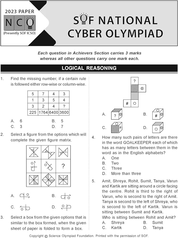 MTG International Computer Science Olympiad (ICSO) Workbook for Class 8 - Quick Recap, MCQs, Previous Years Solved Paper and Achievers Section - SOF ICSO Olympiad Preparation Books For 2024-2025 Exam