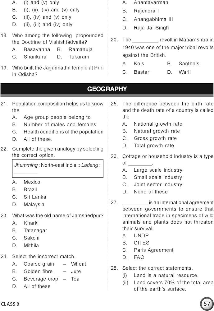 MTG International Social Studies Olympiad (ISSO) Workbook for Class 8 - Chapterwise MCQs, Previous Years Solved Paper & Achievers Section - ISSO Olympiad Books For 2024-2025 Exam