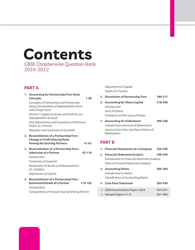 Arihant CBSE Chapterwise Question Bank | Accountancy | (2024-2012) With Solutions For Accountancy Core Class 12th | Previous Year Questions (PYQ) | As Per The Latest CBSE Syllabus (2024-25) | All Main | Compt & Sample Papers upto 2024 | Key Ideas | C