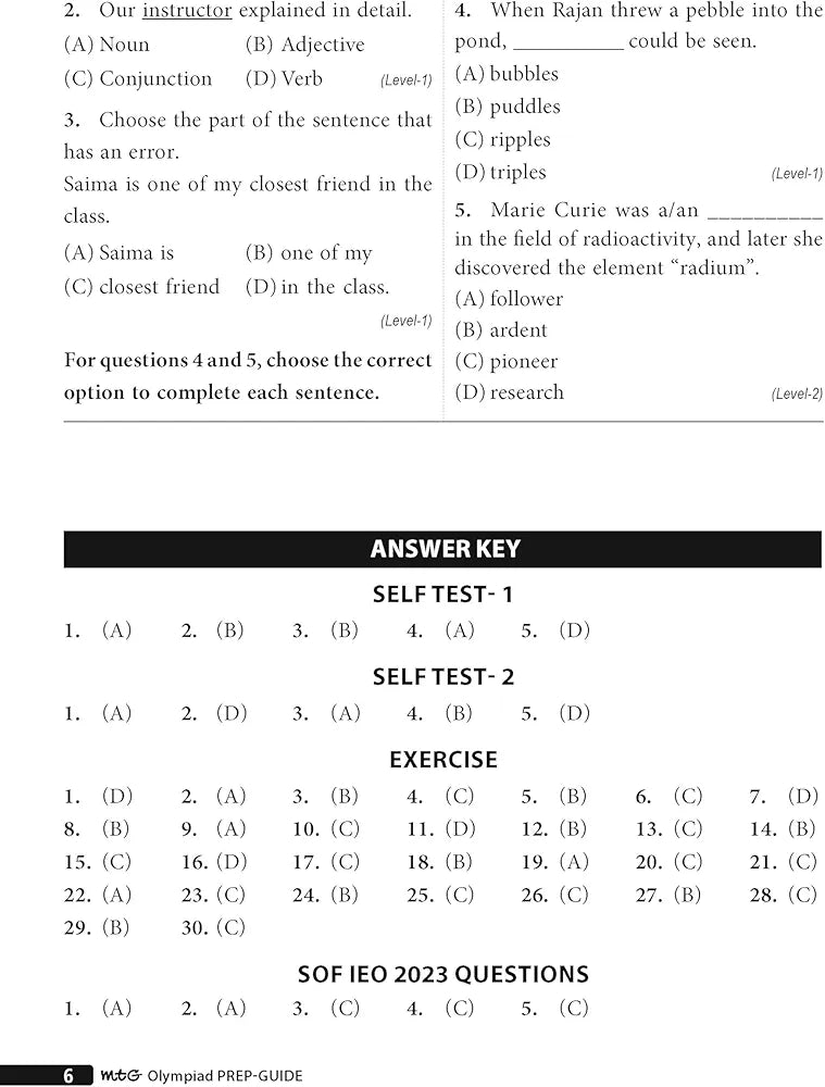 MTG Olympiad Prep-Guide Class 3 English (IEO) - Detailed Theory, Self Test with IEO Topicwise Previous Year Question Paper For SOF 2024-25 Exam