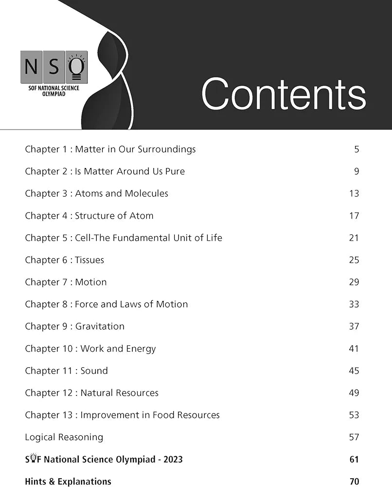 MTG National Science Olympiad (NSO) Workbook for Class 9 - Quick Recap, MCQs, Previous Years Solved Paper and Achievers Section - SOF Olympiad Preparation Books For 2024-2025 Exam