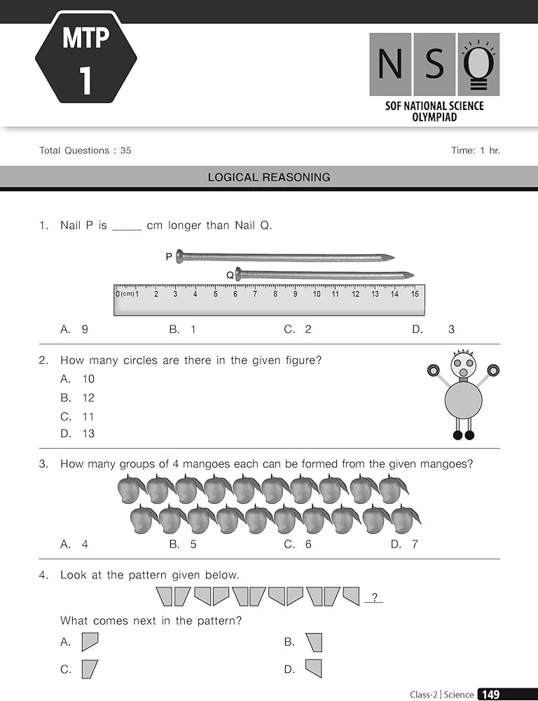 MTG Olympiad Prep-Guide Class 2 Science (NSO) - Detailed Theory, Self Test with NSO Chapterwise Previous Year Question Paper For SOF 2024-25 Exam