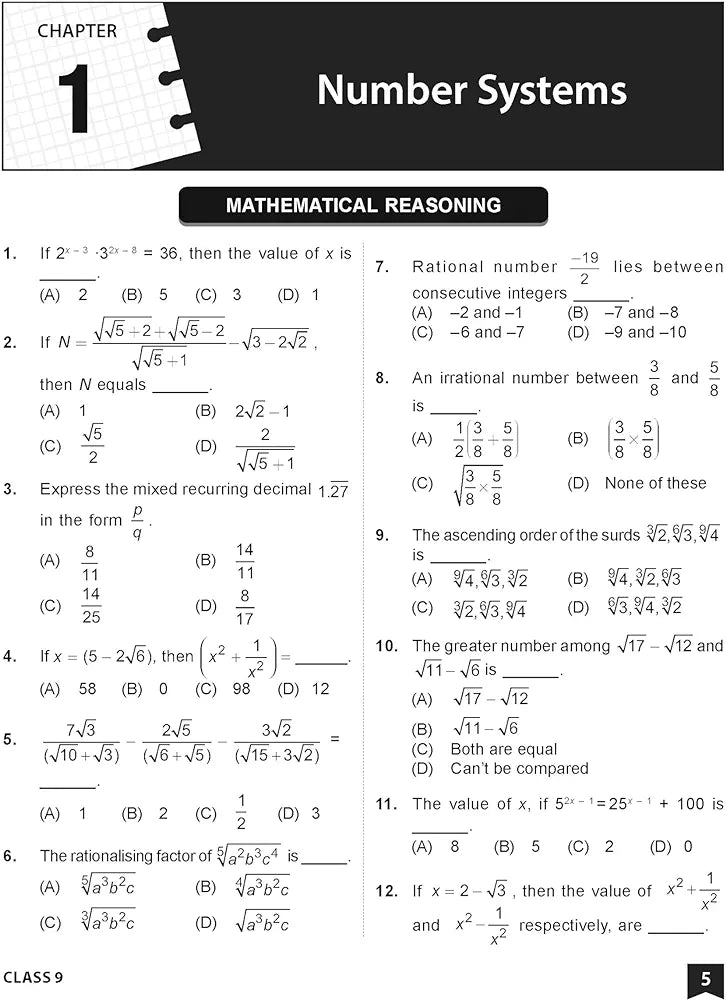 MTG International Mathematics Olympiad (IMO) Workbook for Class 9 - MCQs, Previous Years Solved Paper and Achievers Section - SOF Olympiad Preparation Books For 2024-2025 Exam