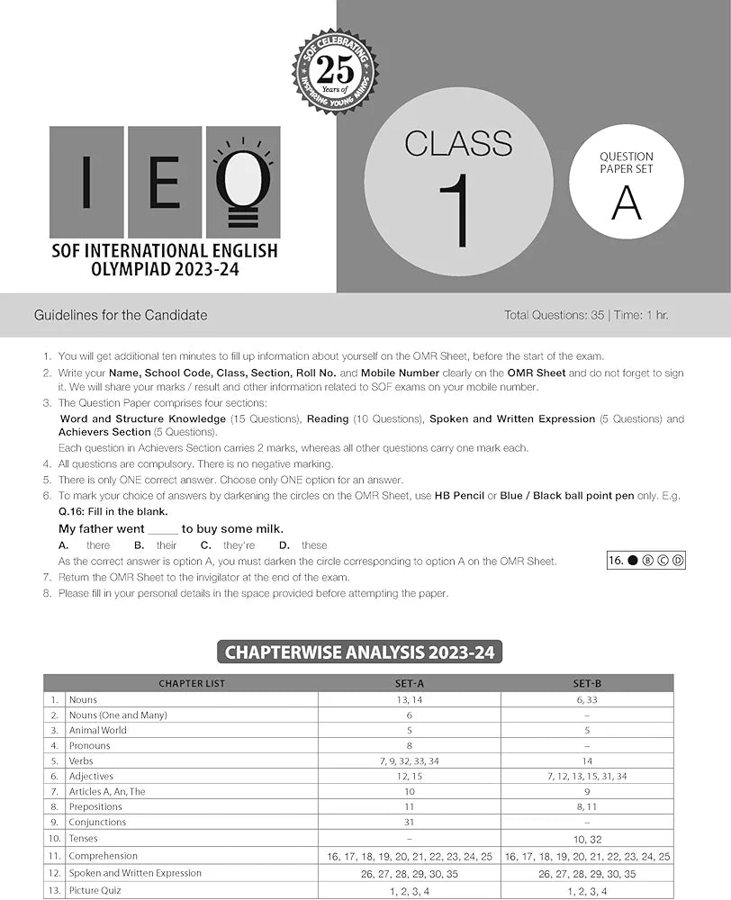 ENGLISH OLYMPIAD PREVIOUS YEARS PAPERS 1