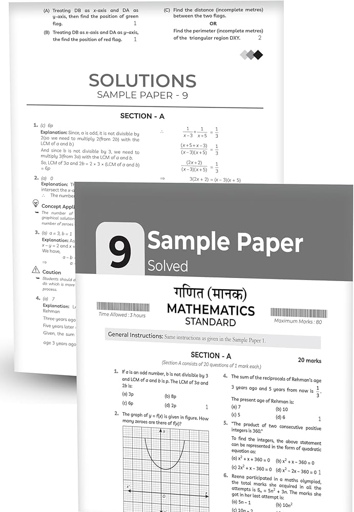 EDUCART MATHEMATICS (STANDARD) SAMPLE PAPERS PAST YEAR PAPER S2018- 2023