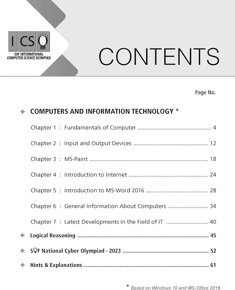 MTG International Computer Science Olympiad (ICSO) Workbook for Class 3 - Quick Recap, MCQs, Previous Years Solved Paper and Achievers Section - SOF ICSO Olympiad Preparation Books For 2024-2025 Exam