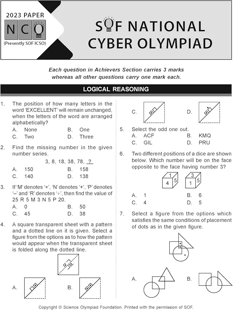 MTG International Computer Science Olympiad (ICSO) Workbook for Class 6 - Quick Recap, MCQs, Previous Years Solved Paper and Achievers Section - SOF ICSO Olympiad Preparation Books For 2024-2025 Exam