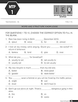 MTG Olympiad Prep-Guide Class 4 English (IEO) - Detailed Theory, Self Test with IEO Topicwise Previous Year Question Paper For SOF 2024-25 Exam