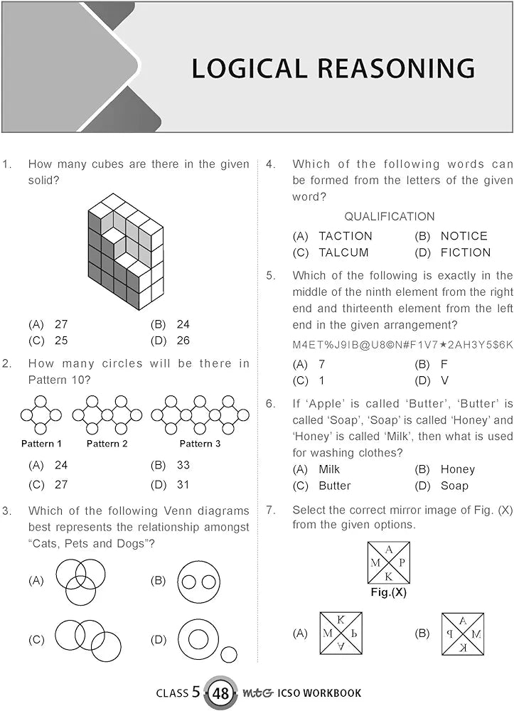 MTG International Computer Science Olympiad (ICSO) Workbook for Class 5 - Quick Recap, MCQs, Previous Years Solved Paper and Achievers Section - SOF ICSO Olympiad Preparation Books For 2024-2025 Exam