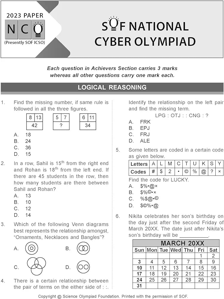 MTG International Computer Science Olympiad (ICSO) Workbook for Class 5 - Quick Recap, MCQs, Previous Years Solved Paper and Achievers Section - SOF ICSO Olympiad Preparation Books For 2024-2025 Exam