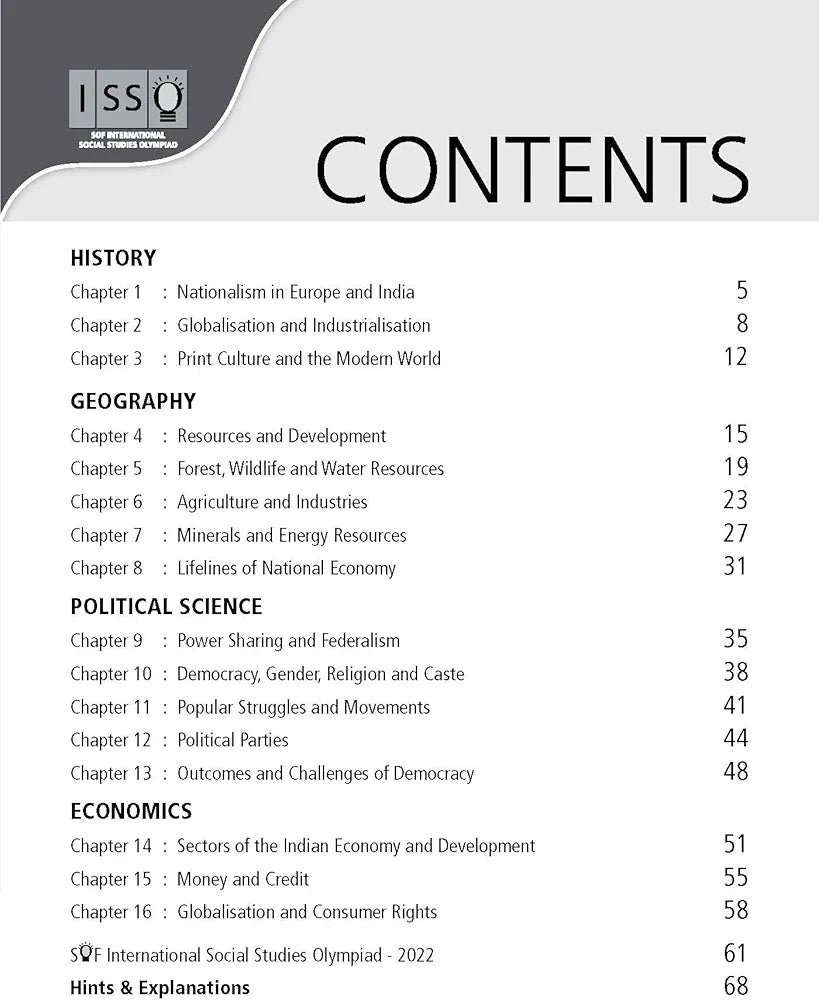 MTG International Social Studies Olympiad (ISSO) Workbook for Class 10 - Chapterwise MCQs, Previous Years Solved Paper & Achievers Section - ISSO Olympiad Books For 2023-2024 Exam