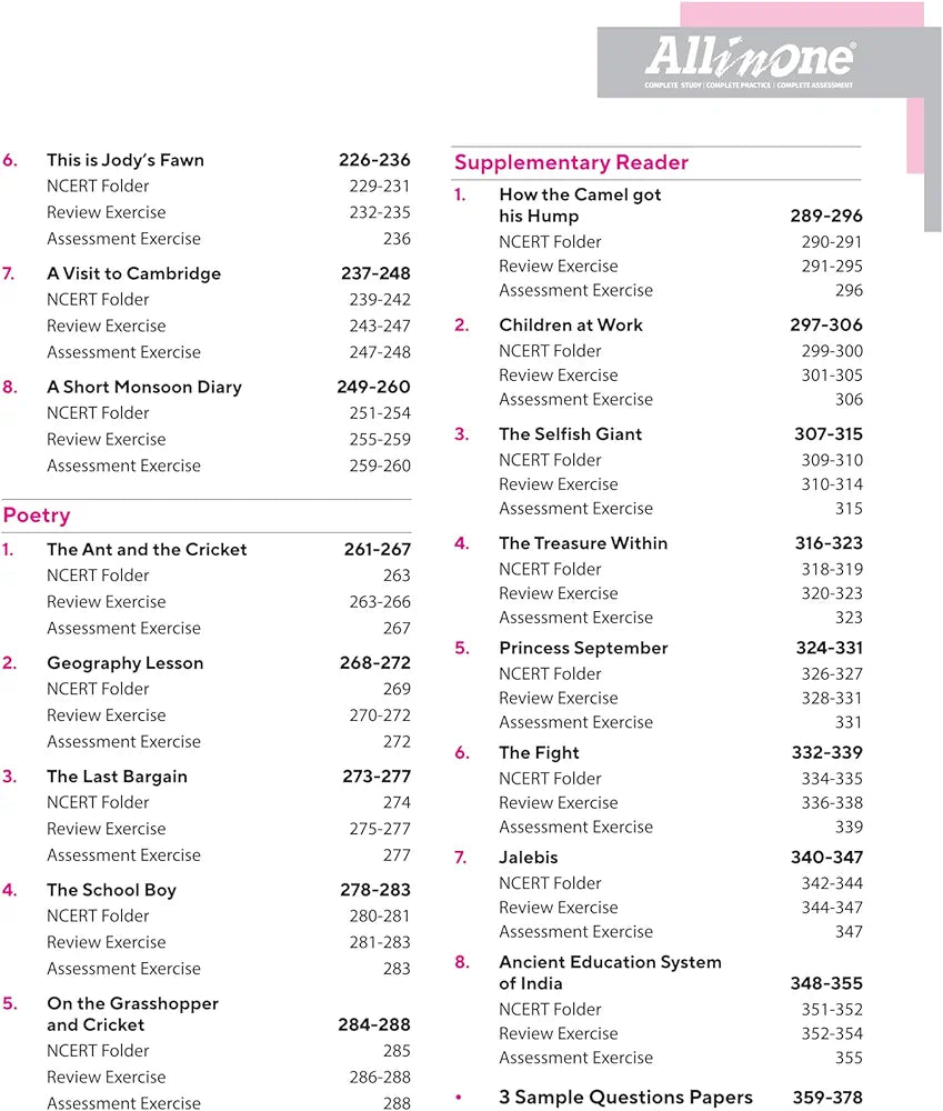 Arihant All In One English Class 8th Based On Latest NCERT For CBSE Exams 2025 | Mind map | All type of Questions, MCQs, Extract Based, VSA, SA & LA