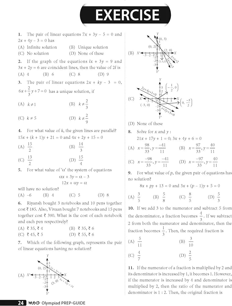 MTG Olympiad Prep-Guide Class 10 Mathematics (IMO) - Detailed Theory, Self Test with IMO Chapterwise Previous Year Question Paper For SOF 2024-25 Exam