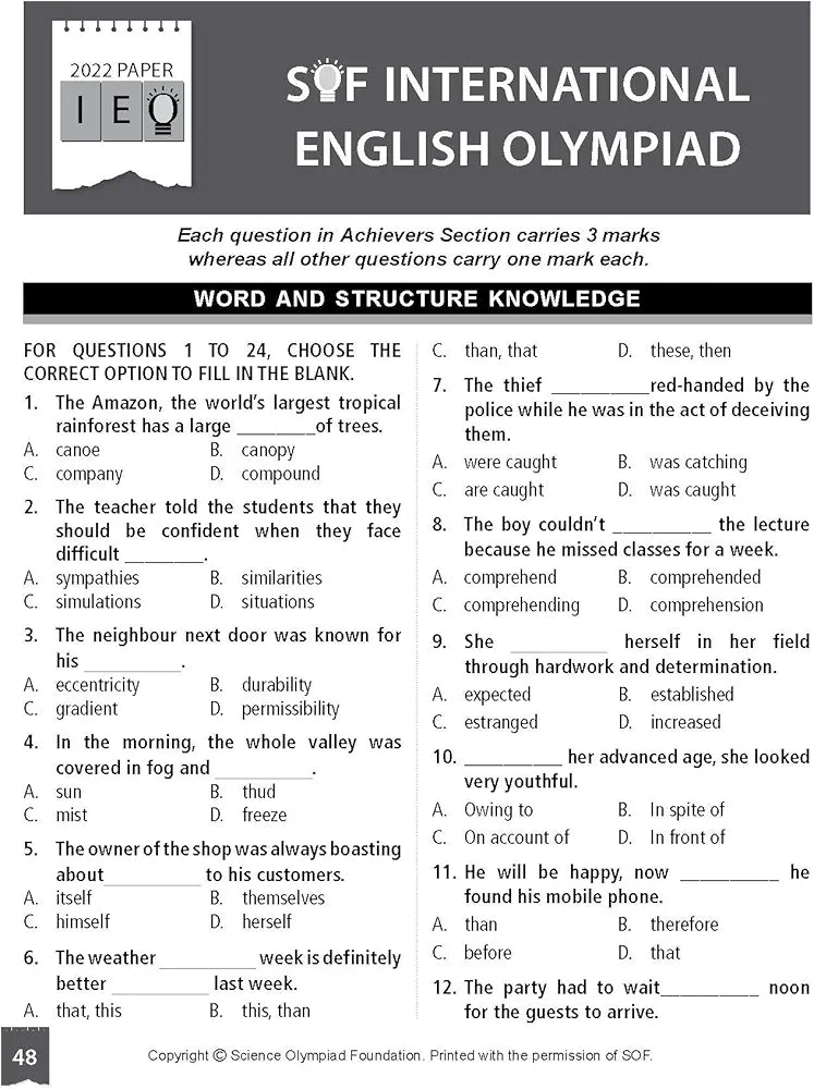 MTG International English Olympiad (IEO) Workbook for Class 10 - MCQs, Previous Years Solved Paper and Achievers Section - SOF Olympiad Preparation Books For 2023-2024 Exam ZARRIN ALI KHAN