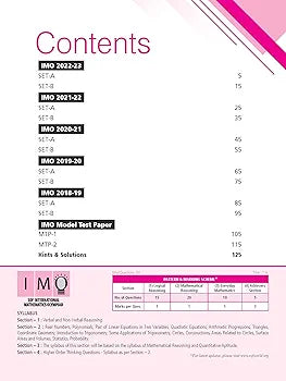 MTG Mathematics (IMO) Olympiad Previous Years Papers with Mock Test Papers Class 10 - Sample OMR Sheet with Chapterwise Analysis | SOF Olympiad Books For 2023-24 Exam MTG Editorial Board