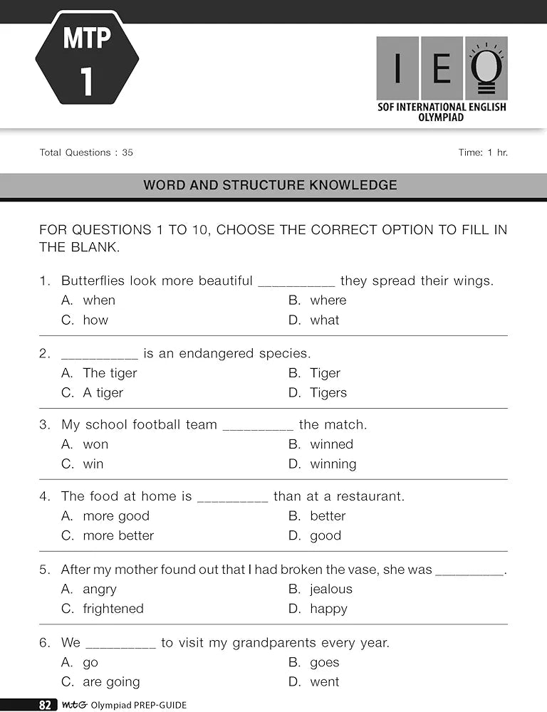 MTG Olympiad Prep-Guide Class 3 English (IEO) - Detailed Theory, Self Test with IEO Topicwise Previous Year Question Paper For SOF 2024-25 Exam