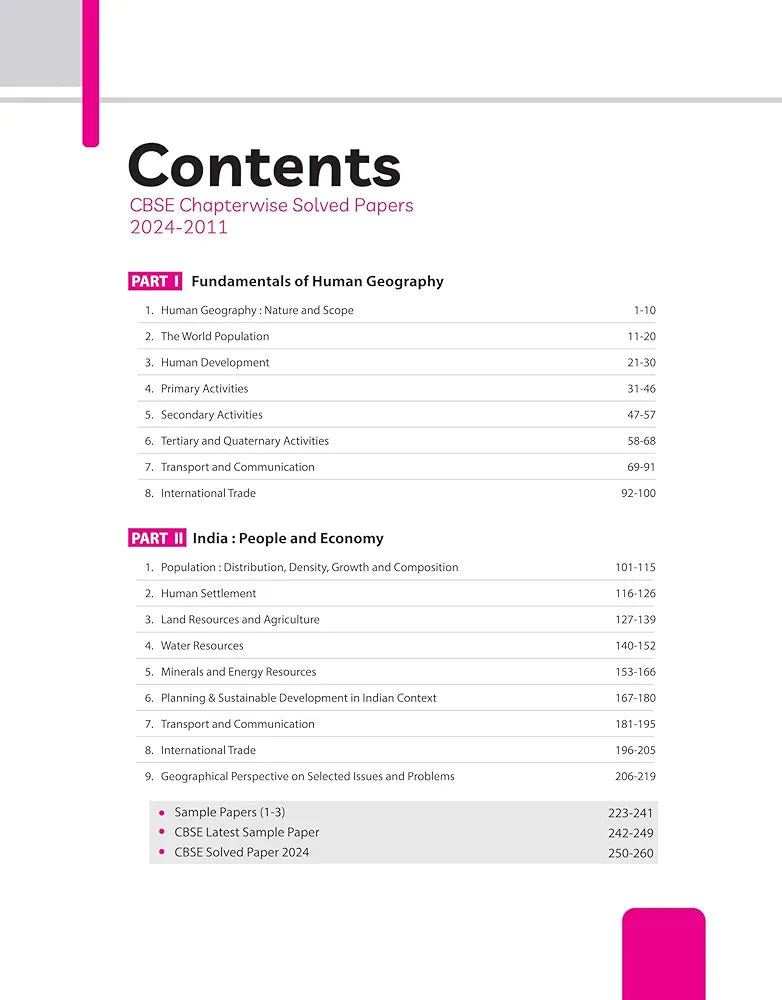 Arihant CBSE Chapterwise Question Bank | Geography | (2024-2010) With Solutions For Geography Class 12th | Previous Year Questions (PYQ) | As Per The Latest CBSE Syllabus (2024-25) | All Main | Compt & Sample Papers up to 2024 | Key Ideas | Concept En