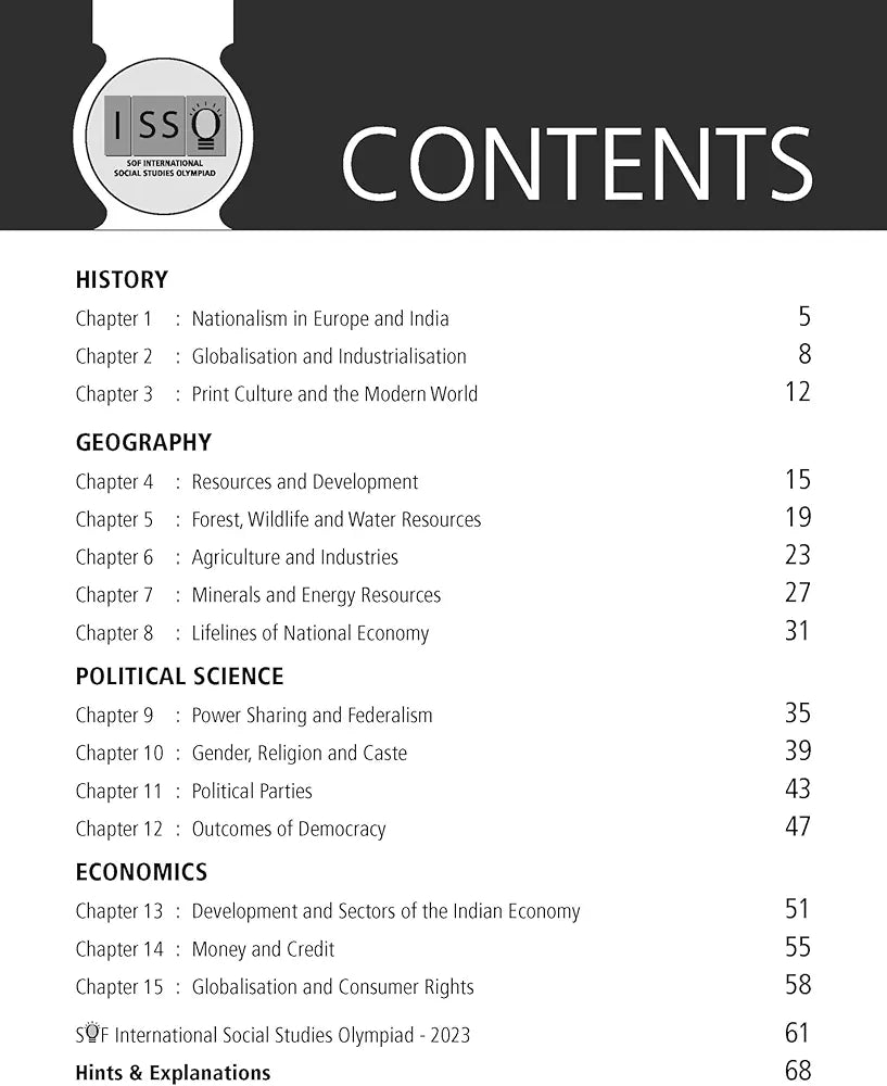 MTG International Social Studies Olympiad (ISSO) Workbook for Class 10 - Chapterwise MCQs, Previous Years Solved Paper & Achievers Section - ISSO Olympiad Books For 2024-2025 Exam