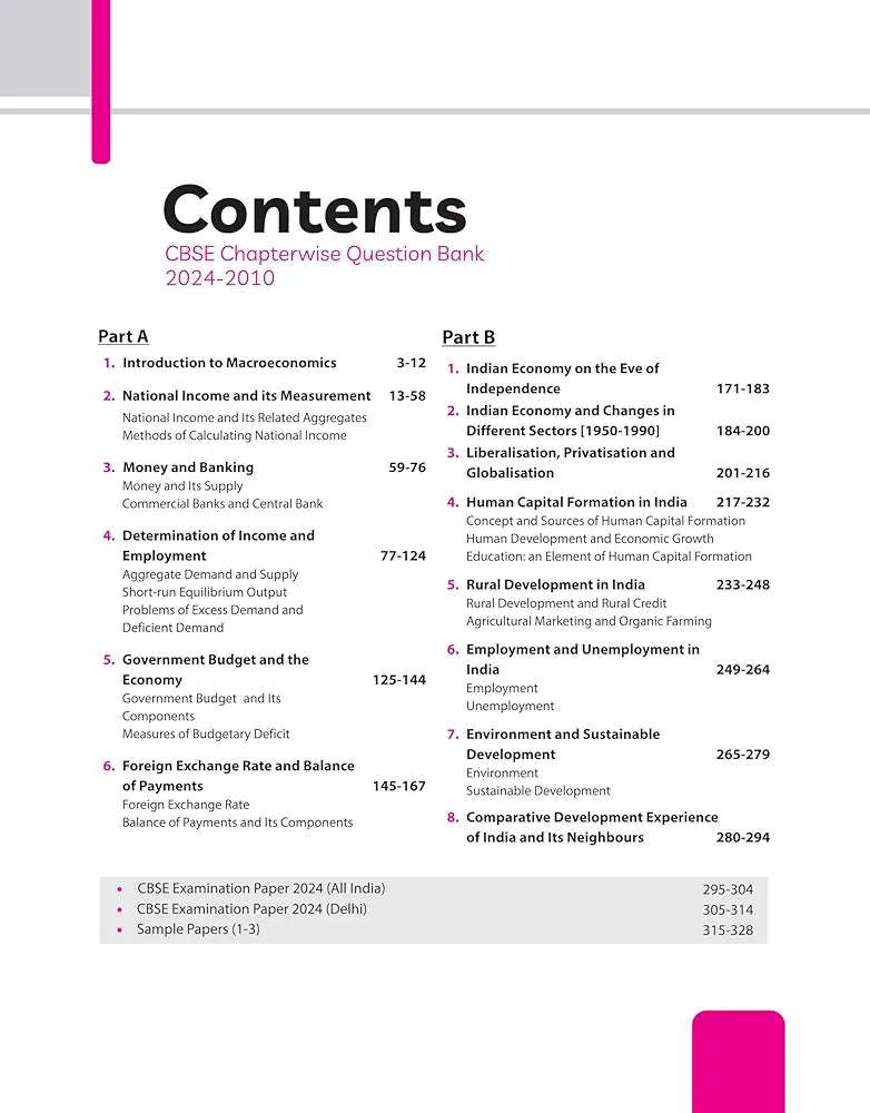 Arihant CBSE Chapterwise Question Bank | Economics | (2024-2010) With Solutions For Economics Class 12th | Previous Year Questions (PYQ) | As Per The Latest CBSE Syllabus (2024-25) | All Main | Compt & Sample Papers up to 2024 | Key Ideas | Concept E