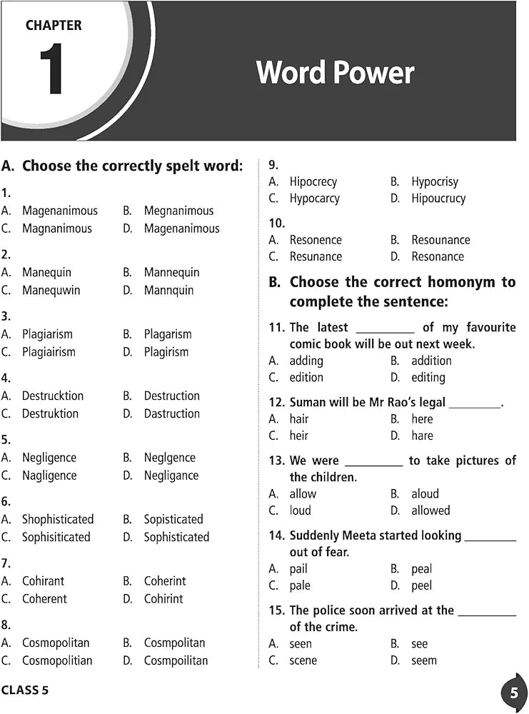MTG International English Olympiad (IEO) Workbook for Class 5 - MCQs, Previous Years Solved Paper and Achievers Section - SOF Olympiad Preparation Books For 2024-2025 Exam