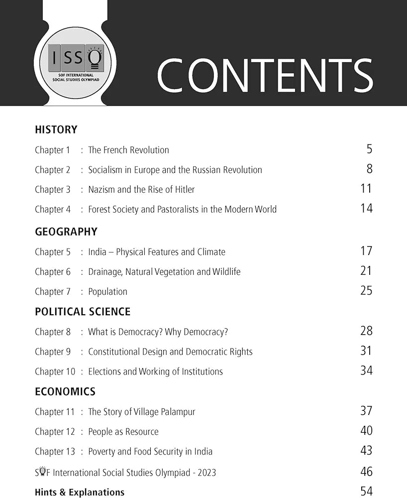 MTG International Social Studies Olympiad (ISSO) Workbook for Class 9 - Chapterwise MCQs, Previous Years Solved Paper & Achievers Section - ISSO Olympiad Books For 2024-2025 Exam