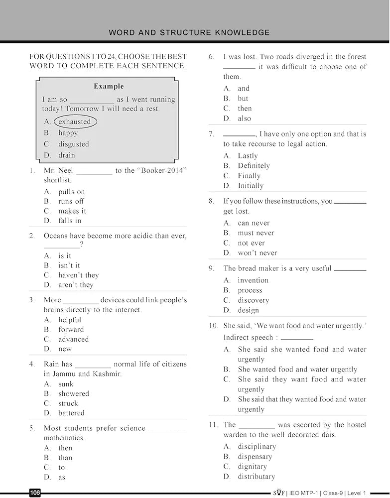 MTG IEO Class-9 Olympiad 10 Previous Years Papers (2023-2019 Set A & B) English with Mock Test Papers - Sample OMR Sheet with Chapterwise Analysis | SOF Olympiad Books For 2024-25 Exam