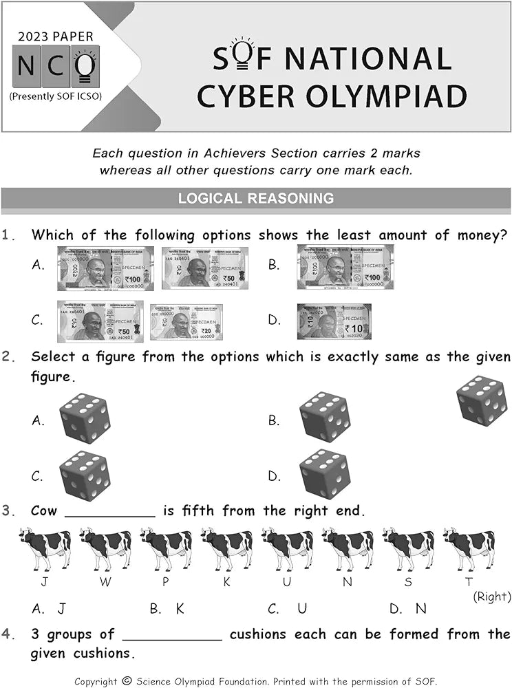 MTG International Computer Science Olympiad (ICSO) Workbook for Class 1 - Quick Recap, MCQs, Previous Years Solved Paper and Achievers Section - SOF ICSO Olympiad Preparation Books For 2024-2025 Exam