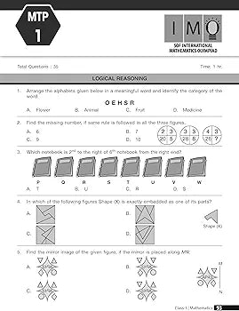 MTG Olympiad Prep-Guide Class 3 Mathematics (IMO) - Detailed Theory, Self Test with IMO Chapterwise Previous Year Question Paper For SOF 2024-25 Exam