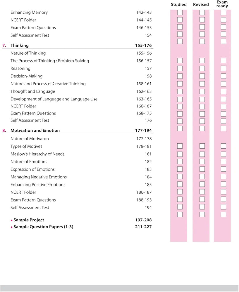 Arihant All in One Psychology Class 11 for CBSE Exams 2025-26 | Revised Edition as per latest syllabus | Simplified Theory, All Types of Exam Pattern Questions, CBQs, MCQs, A-R, Case Based, Sample Question Papers, & Project Work
