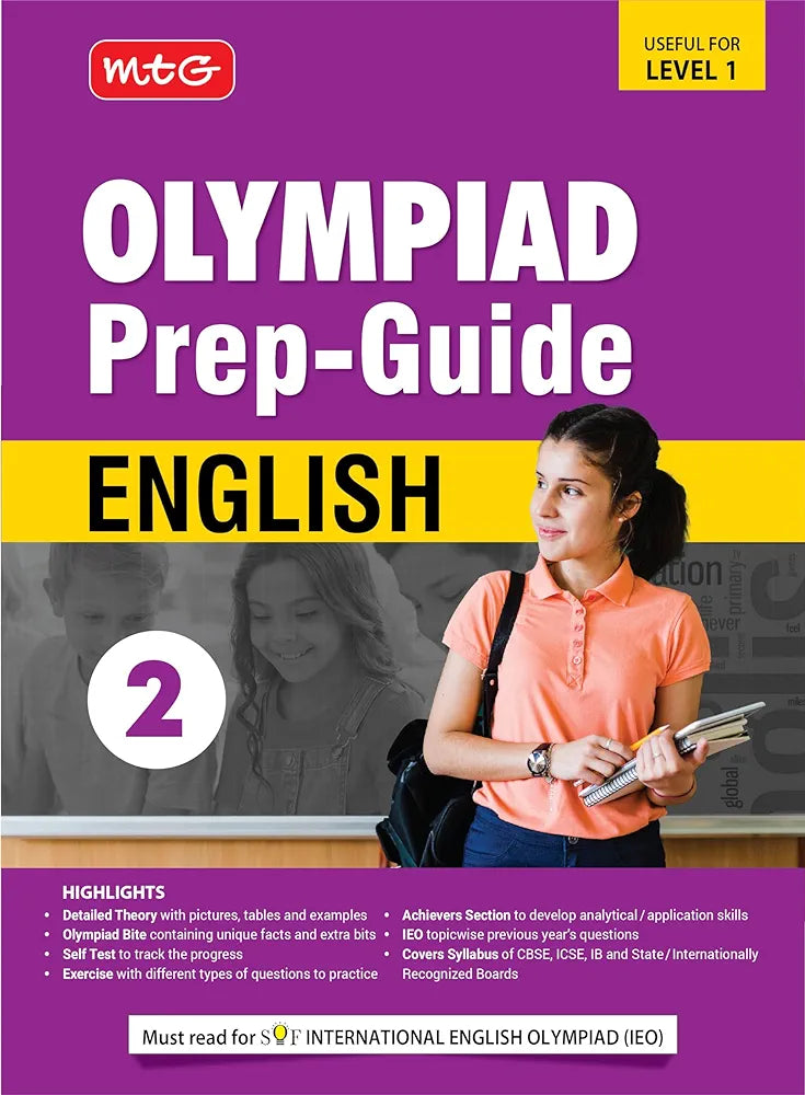 MTG Olympiad Prep-Guide Class 2 English (IEO) - Detailed Theory, Self Test with IEO Topicwise Previous Year Question Paper For SOF 2024-25 Exam