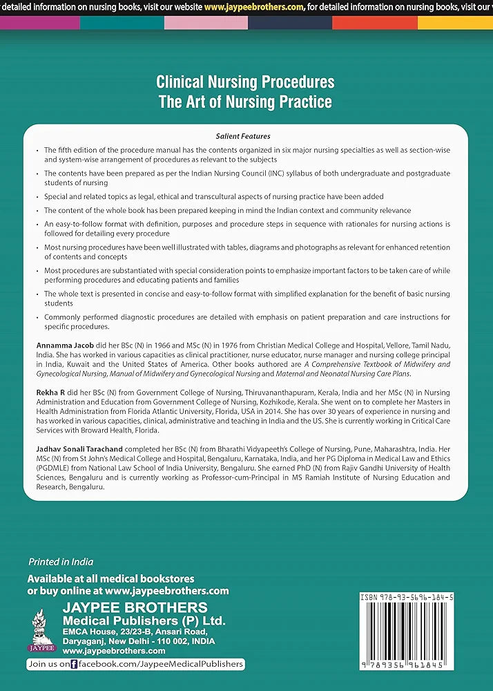 Clinical Nursing Procedures: The ART of Nursing Practice by Annamma Jacob 5th edition
