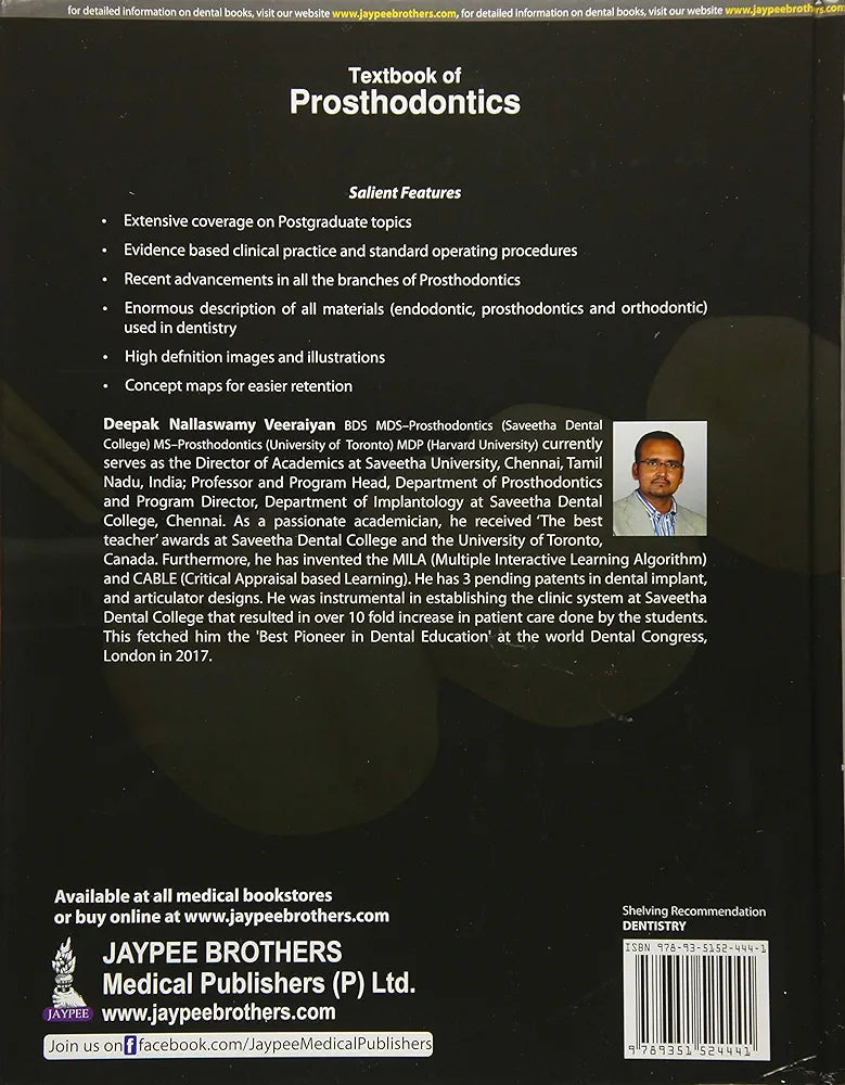 Textbook of Prosthodontics By Deepak Nallaswamy 2nd edition (hardcover)