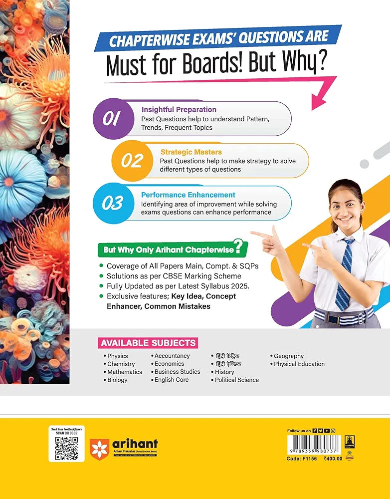 Arihant CBSE Chapterwise Question Bank | Biology | (2024-2010) With Solutions For Biology Class 12th | Previous Year Questions (PYQ) | As Per The Latest CBSE Syllabus (2024-25) | All Main | Compt & Sample Papers upto 2024 | Key Ideas, Concept Enhancer, Co